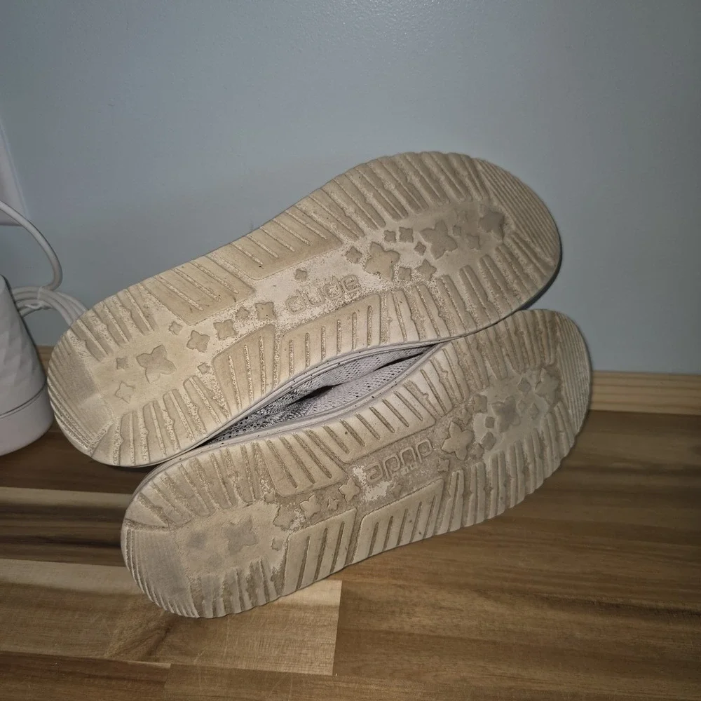 Hey Dude Shoes Womens 7 Stone White Wendy Sox Slip On Loafers‎ Preppy Casual